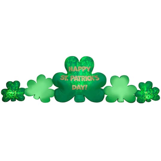10ft. Airblown&#xAE; Inflatable Projection Kaleidoscope St. Patrick&#x27;s Day Cluster of Clovers Collection Scene